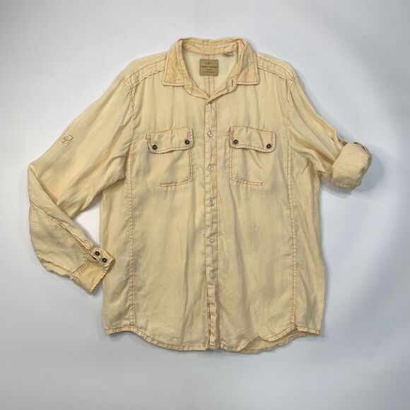 Tommy Bahama Shirt Mens M Medium Maze Linen Island Crafted Tab Sleeve Button Up - Picture 2 of 11